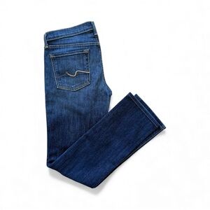 NWOT 7 For All Mankind Straight Leg Dark Blue Denim Jeans (sz 27)